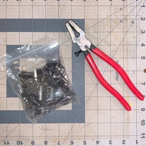 Key fob Hardware & Application Pliers, faux leather, fabric, small business